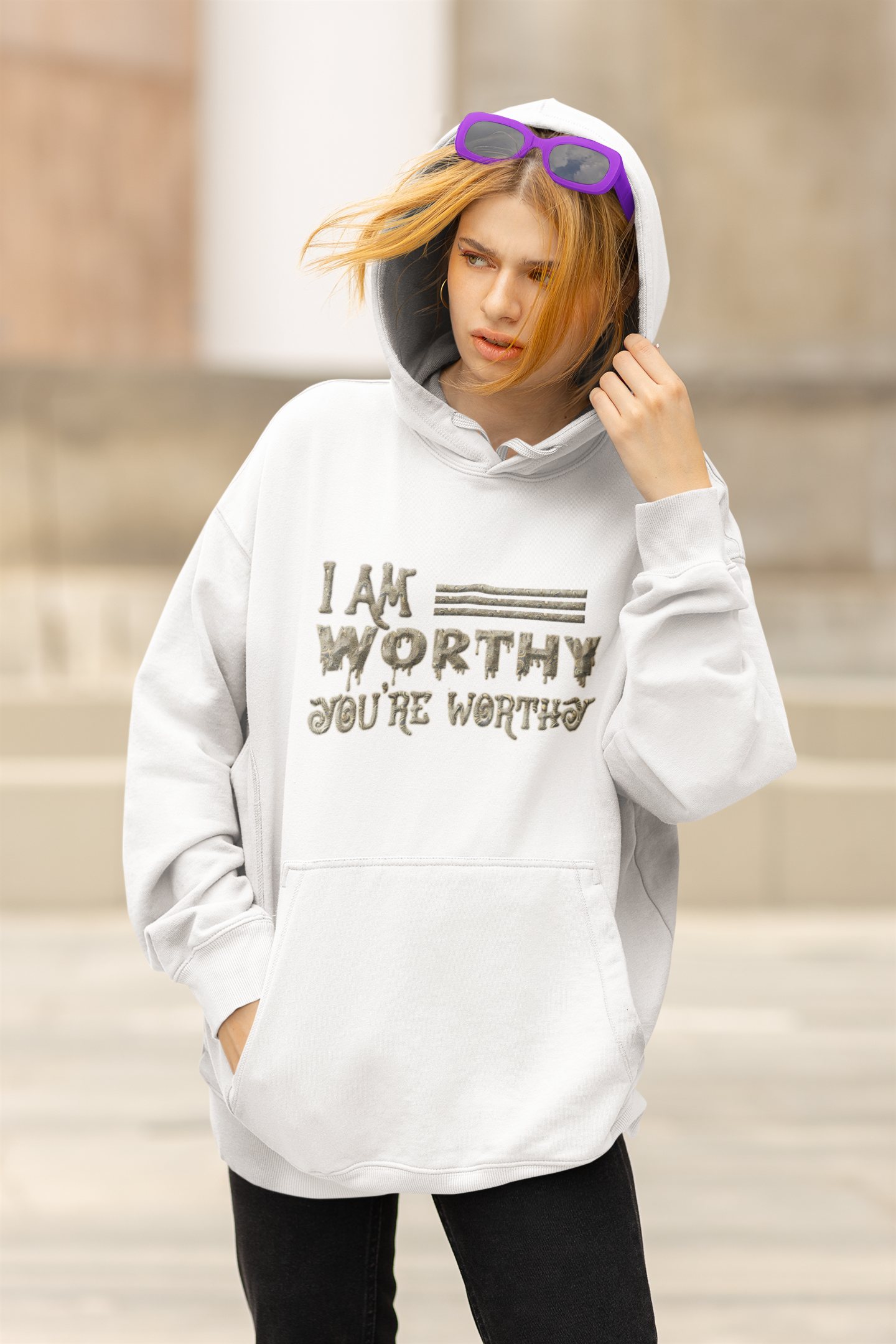 I am Worthy Hoodie for Men Women Unisex